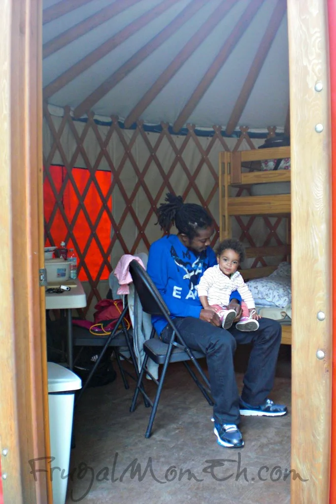 Inside of Yurt at Santa's Whispering Pines Campground