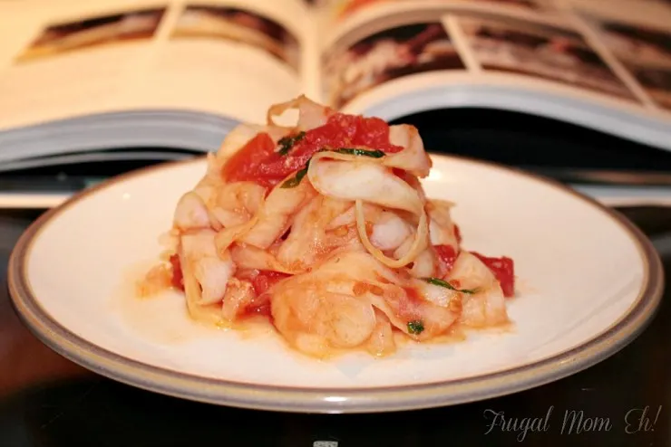 Daikon Fettucine with Tomato-Basil Sauce Recipe