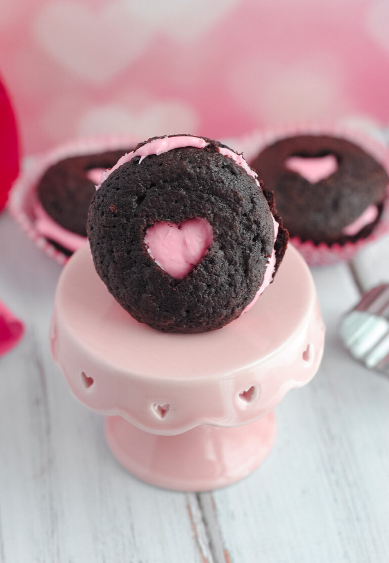 Valentine’s Day Chocolate Cupcakes with Raspberry Buttercream