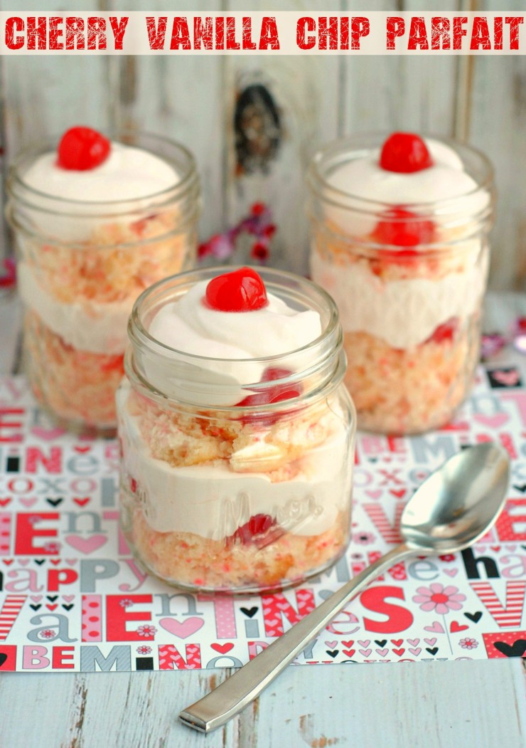 This Cherry Vanilla Chip Parfait is an easy but romantic dessert I wanted to share with you just in time for Valentine's Day.
