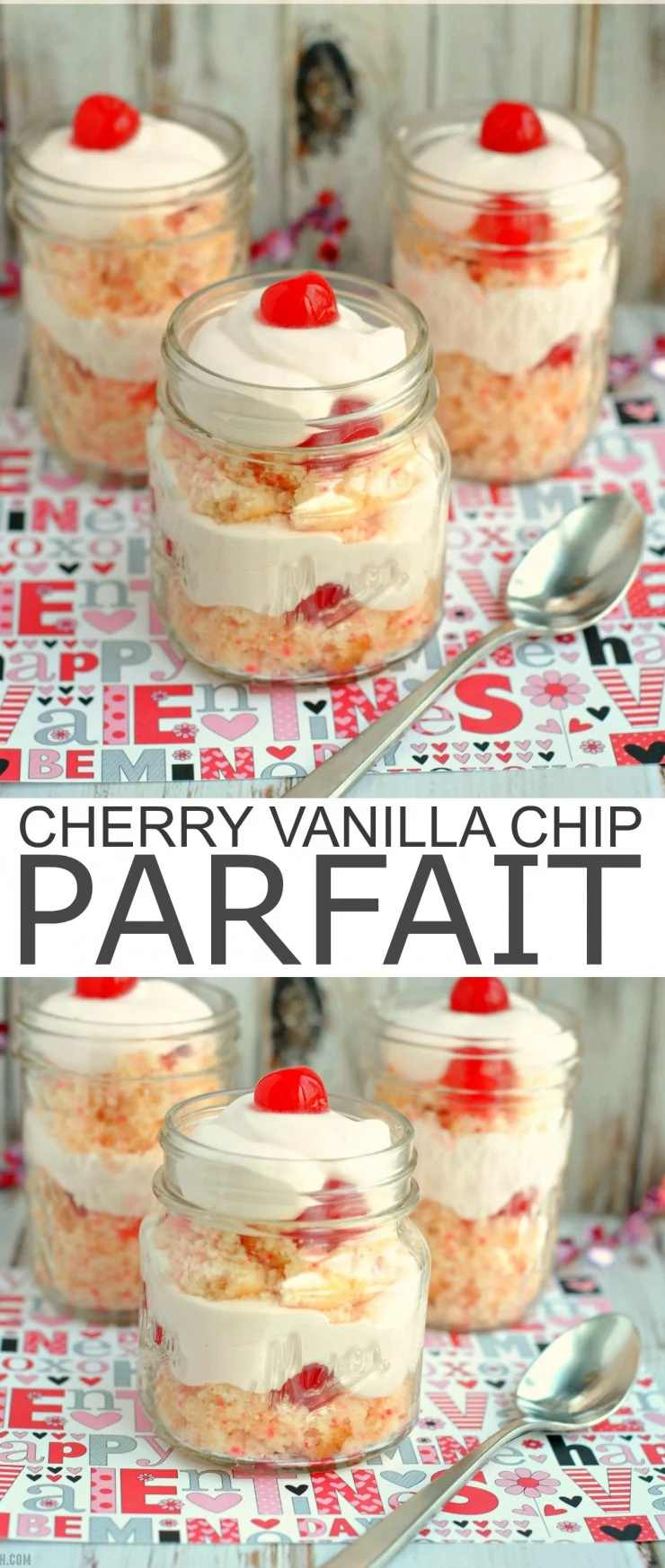 This Cherry Vanilla Chip Parfait is an easy but romantic dessert I wanted to share with you just in time for Valentine's Day.