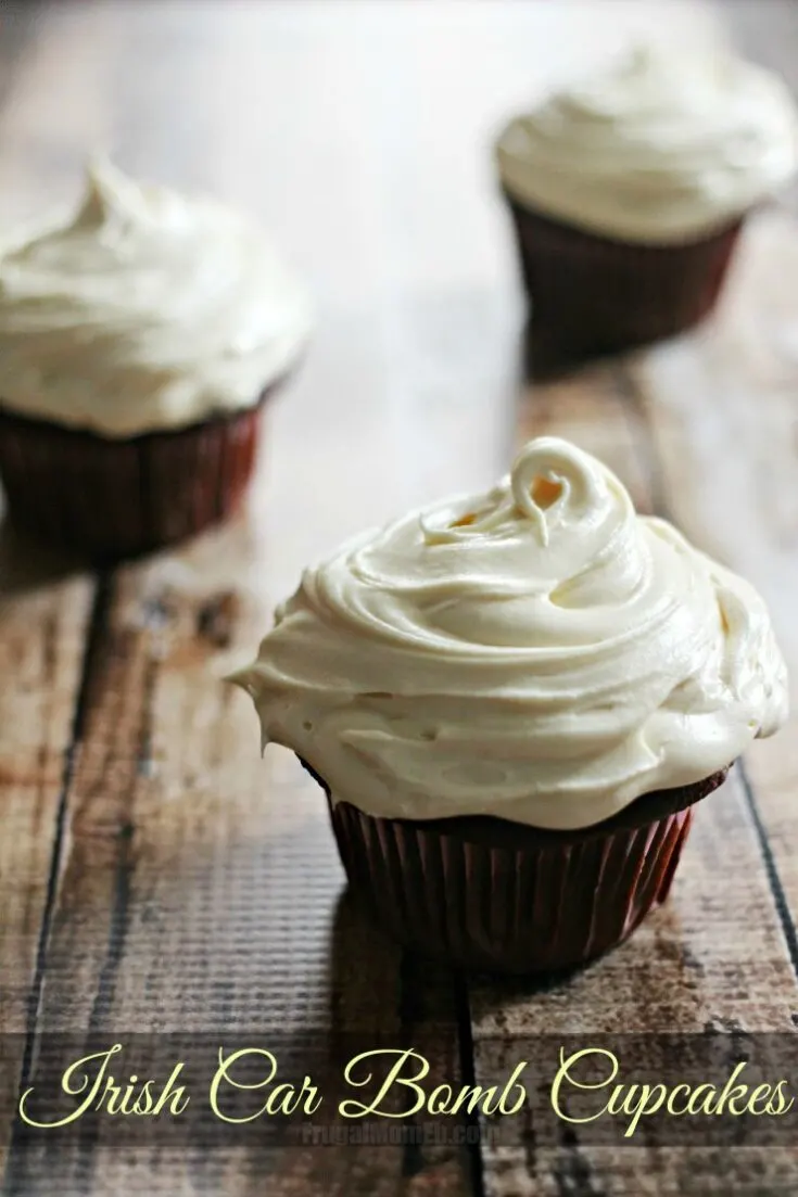 Stout Cupcakes with a Whiskey Ganache Filling and Baileys Infused Butter-Cream