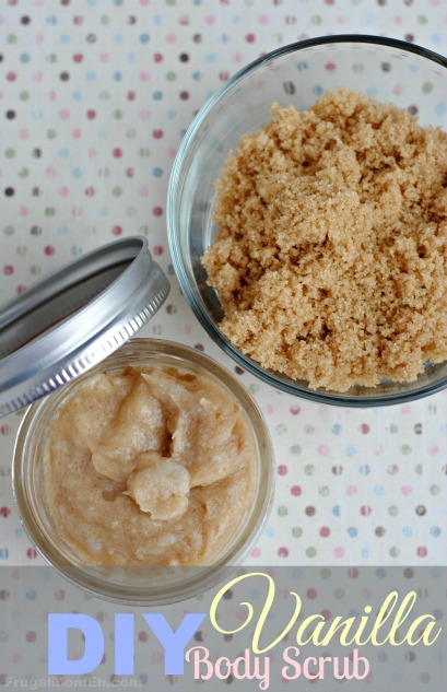 This Vanilla body scrub smells heavenly and is a wonderful way to exfoliate and relax a little while pampering yourself with an easy diy recipe.