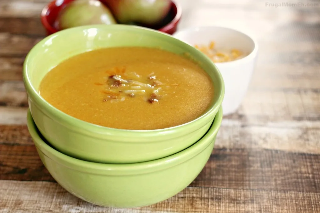 Apple & Cheese Soup featuring Kraft Shredded Cheese with a Touch of Philadelphia #MemorableMelts