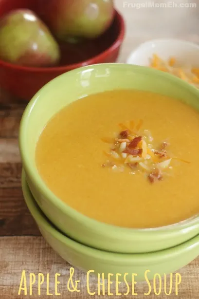 Apple & Cheese Soup featuring Kraft Shredded Cheese with a Touch of Philadelphia