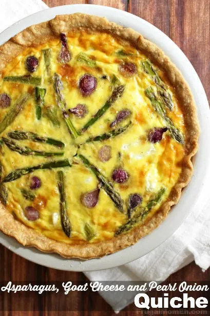 Asparagus, Goat Cheese and Pearl Onion Quiche