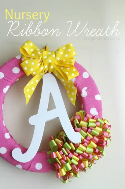 DIY Nursery Ribbon Wreath - This is an easy home decor project for the nursery that can be modified for either a baby girl or a baby boy.