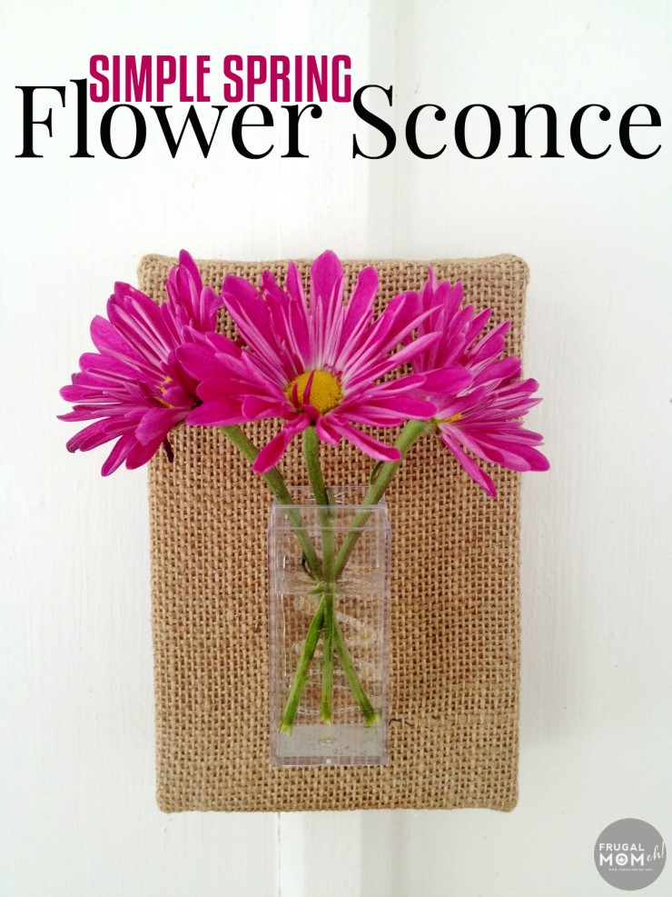 This Simple Spring Flower Sconce is an easy diy that adds a nice Spring touch to your home decor!