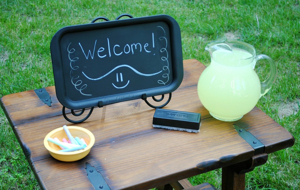 This Chalkboard Tray is a fun and functional DIY project that that works as a cute chalkboard sign or use it as is for a chalkboard food serving tray!
