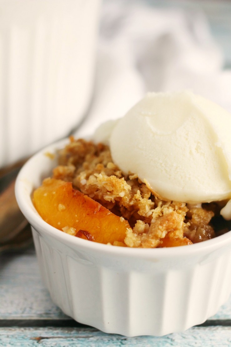 This Peach Crisp is paired with an unlikely duo of Coconut and ginger in the crumble that actually work delightfully well together. 