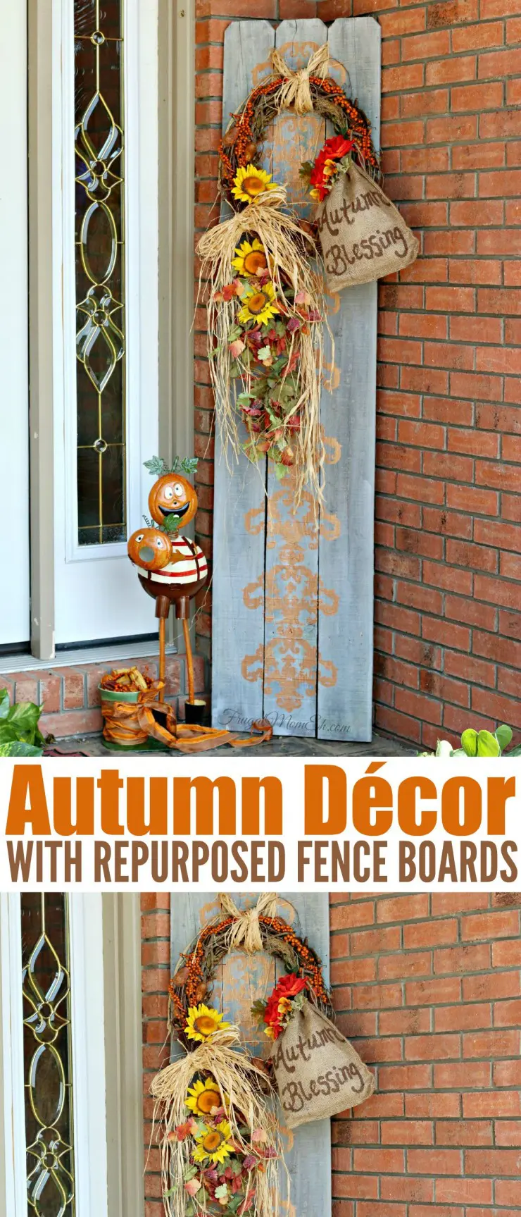 Decorate your porch with this DIY Autumn Décor project made with Repurposed Fence Boards