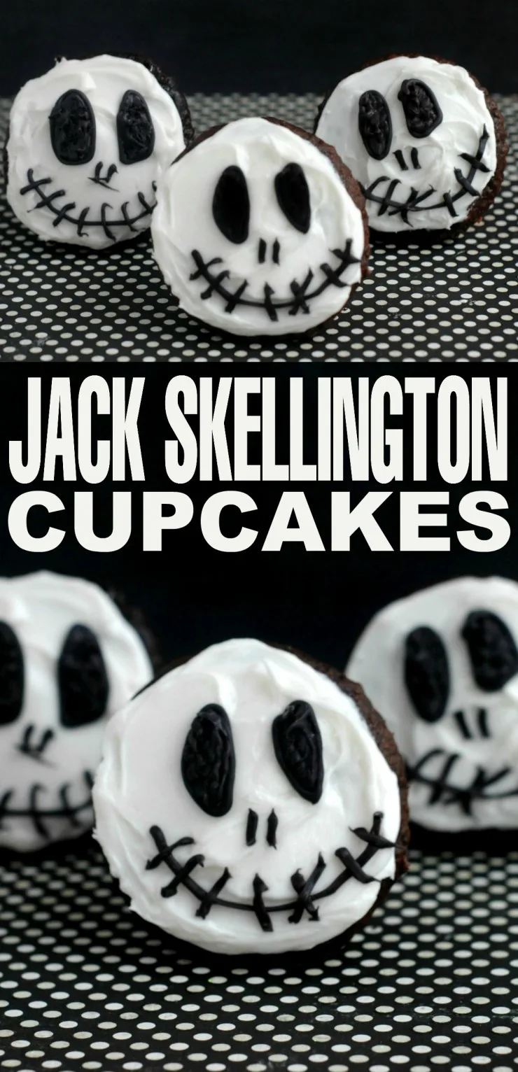  Who doesn't love Tim Burton inspired treats? These Jack Skellington Cupcakes are perfect for Halloween and incredibly easy to create. The Nightmare Before Christmas has never looked or tasted better!