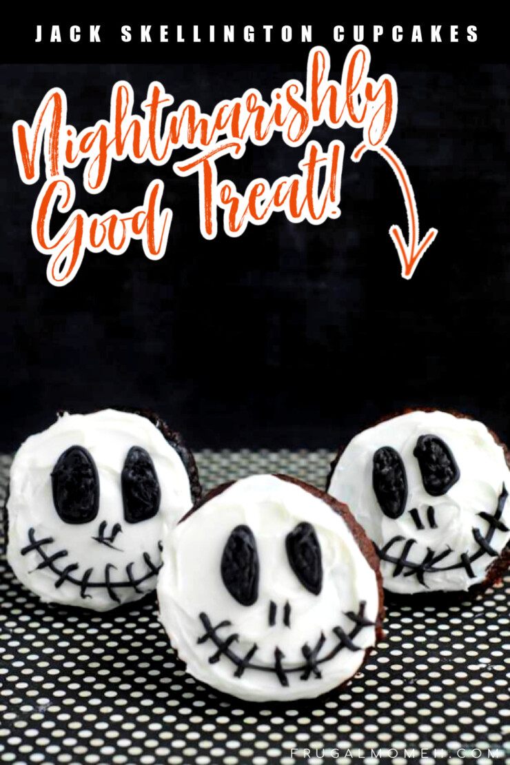 Who doesn't love Tim Burton inspired treats?  These Jack Skellington Cupcakes are perfect for Halloween and incredibly easy to create.  The Nightmare Before Christmas has never looked or tasted better!