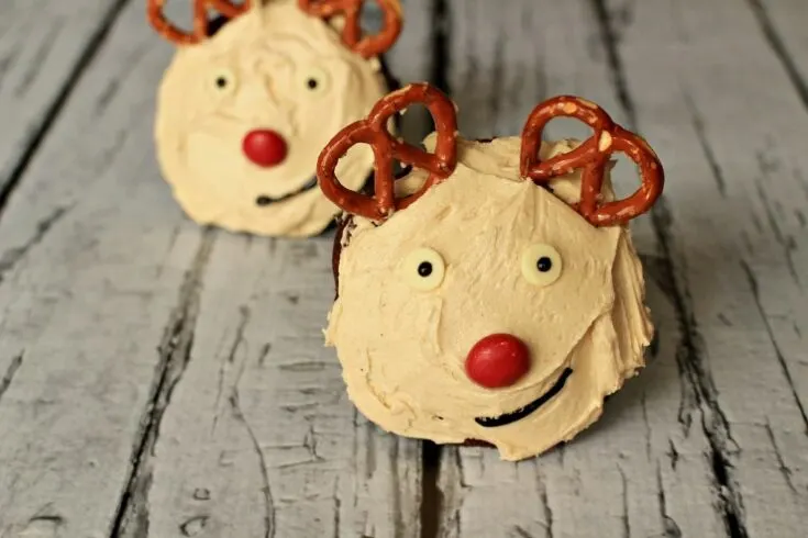 Rudolph the Red Nosed Reindeer Cupcakes