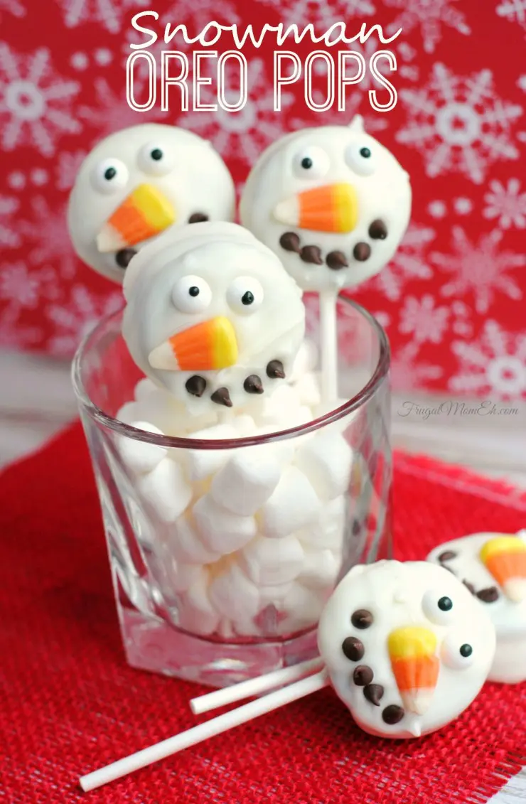 These Snowman Oreo Pops are a fun Christmas Cookie treat with a simple recipe that is a piece of cake to pull off!