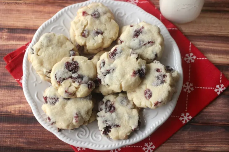 White Chocolate & Cranberry Shortbread Cookies