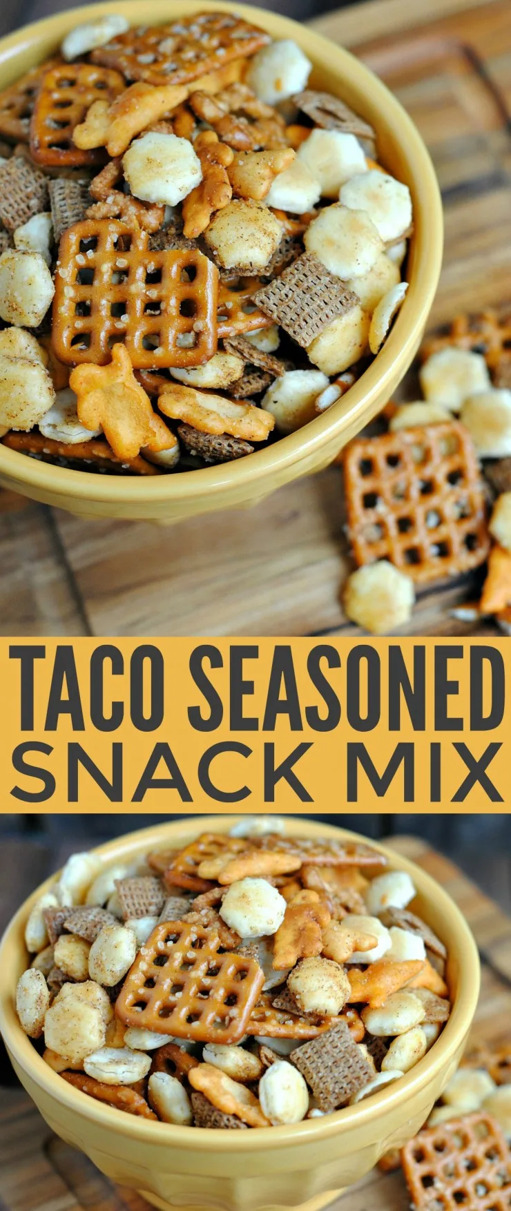 Taco Seasoned Snack Mix is a great way to make your own homemade snack mix plus the Taco Seasoning included also works great for actual tacos.