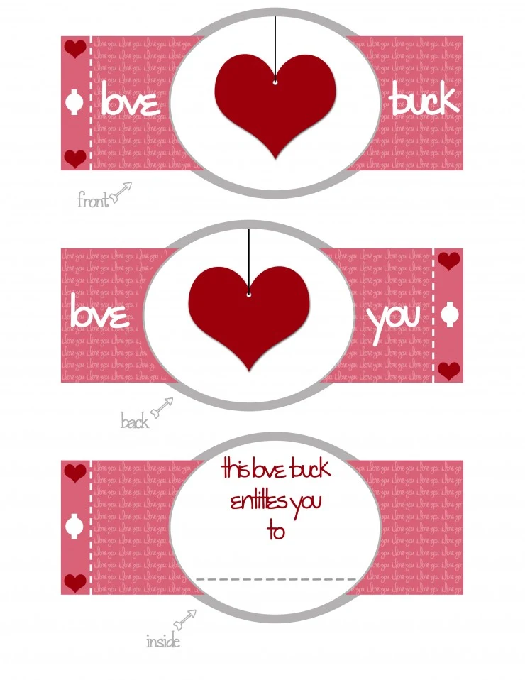 Free Valentine’s Day Printable "Love Buck" Coupon Book