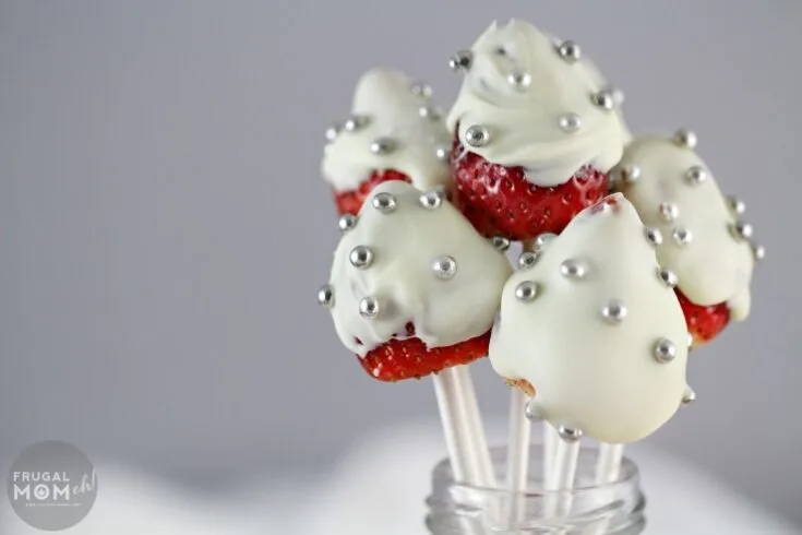 White Chocolate Covered Strawberry Pops