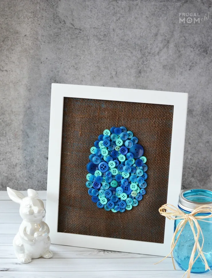 This easy DIY Easter Egg Button Art is a great home decor project for the Easter season. Includes a free printable template!
