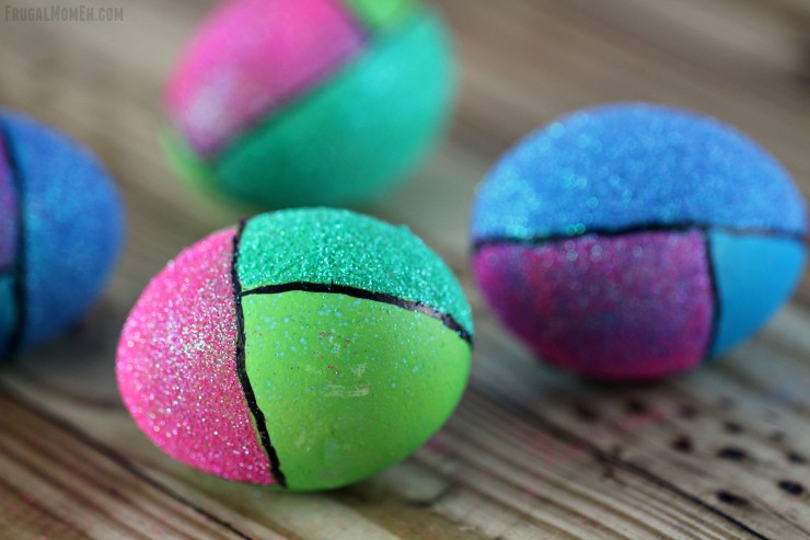 These Colour Block Easter Eggs are modern and full of glitter. These are Easter Eggs that will stand out and really make your easter home decor!