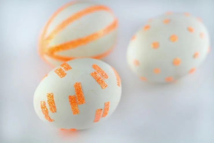 These Glitter Pattern Easter Eggs are a fun and easy wa to create unique and sparkly patterned Easter Eggs with GLITTER!