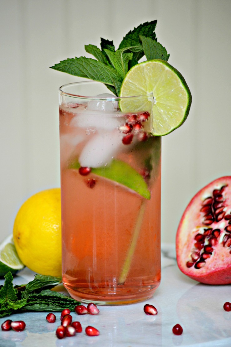 This Pomegranate Mojito Mocktail is a fun non-alcoholic drink perfect for pregnant women and those who do not drink alcoholic beverages.