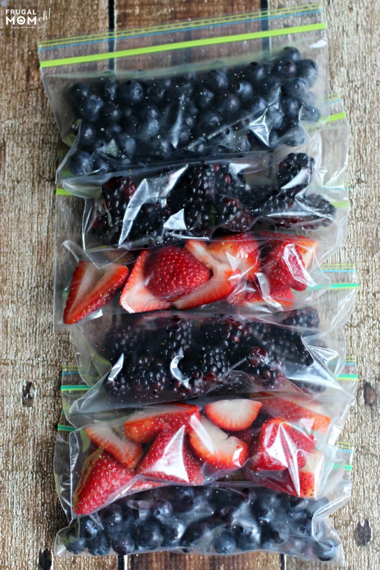 Wash and dry berries, trim any greens and slice as necessary then simply store them in an air-tight GLAD Food Storage container for family-friendly snacking or use GLAD Snack or Sandwich Zipper bags for portioned snacks for the kids.