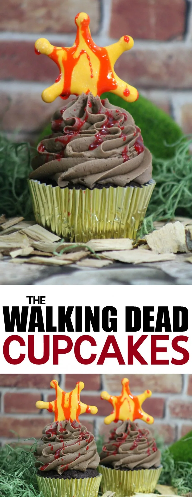 For fans of AMC's The Walking Dead these The Walking Dead Cupcakes are a great way to celebrate the upcoming season featuring Rick Grime's Sheriff Badge.