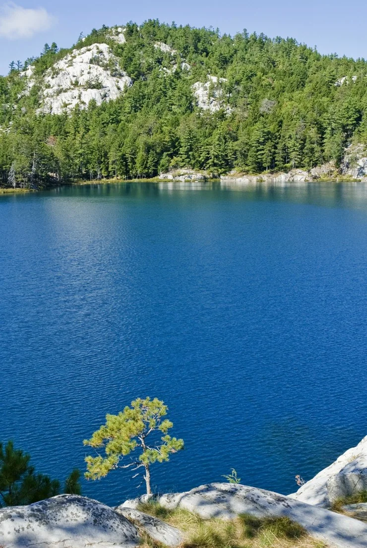 Topaz Lake in Killarney Provincial Park in Ontario with a view of La Cloche Mountains