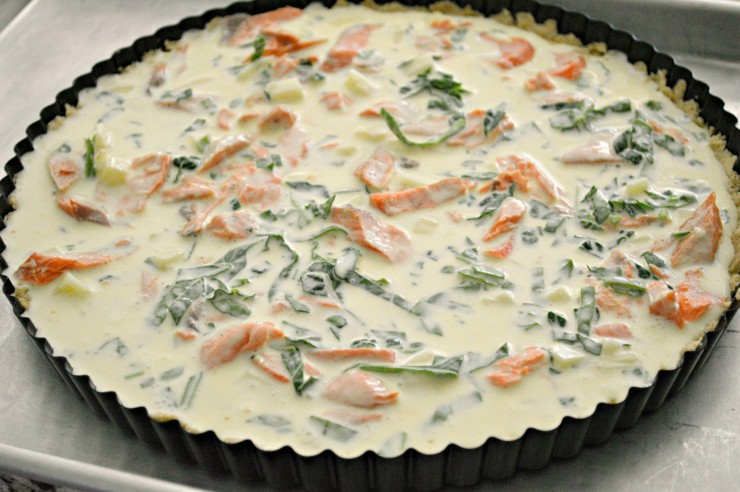 Use leftover salmon to create an entire meal with this Salmon Quiche Recipe!