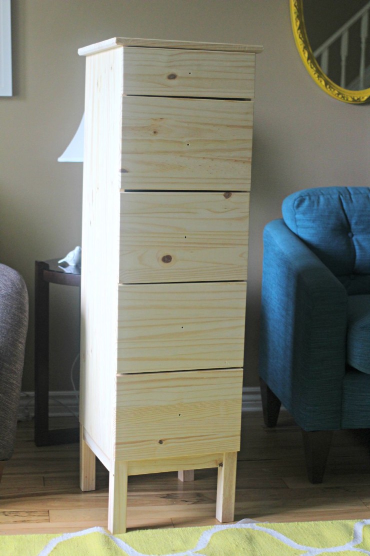 This Ikea Tarva Dresser Makeover with Fabric Lined Drawers is a fairly easy DIY furniture makeover project that results in a gorgeous one of a kind piece!