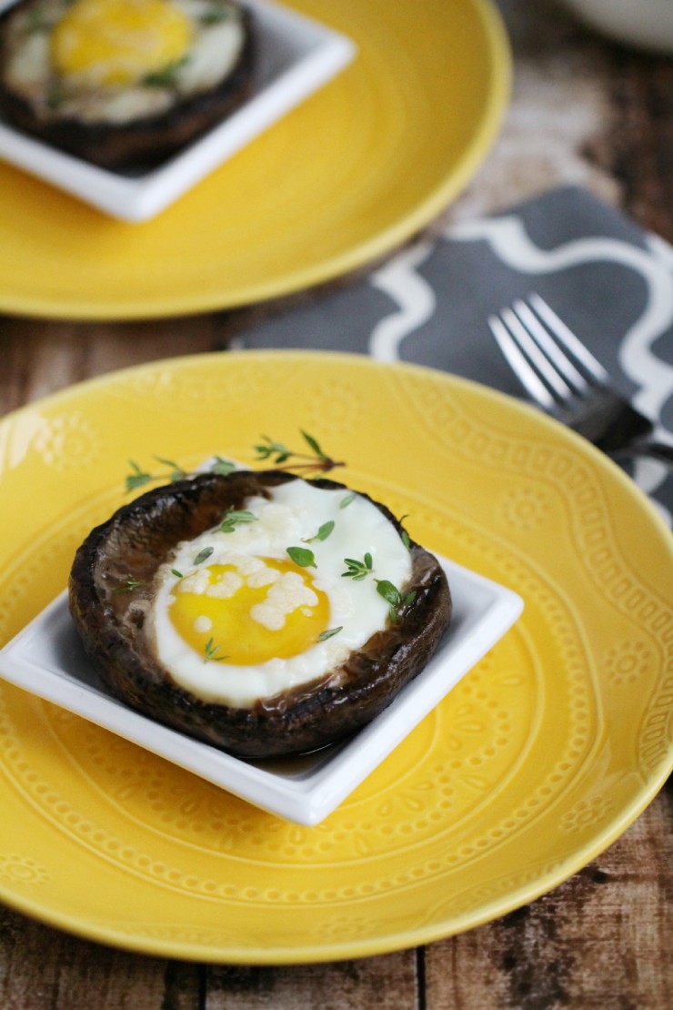Grilled Eggs in Portobello Mushrooms