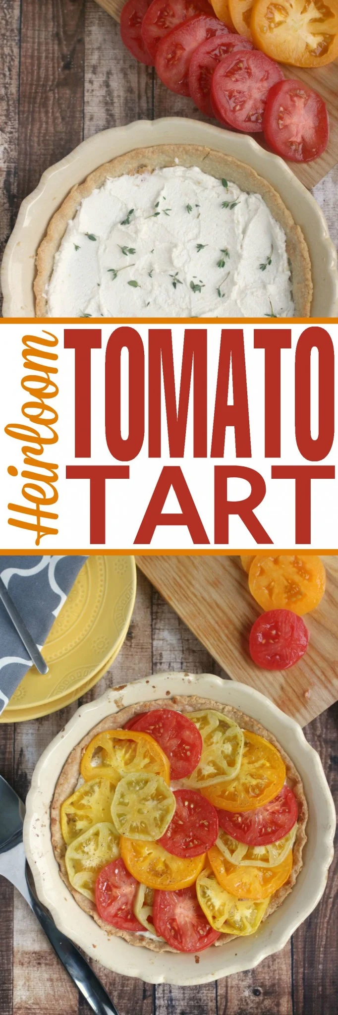 This Heirloom Tomato Tart really highlights the beauty and flavour of garden fresh heirloom tomatoes.  This is a summer recipe that is sure to be a hit!