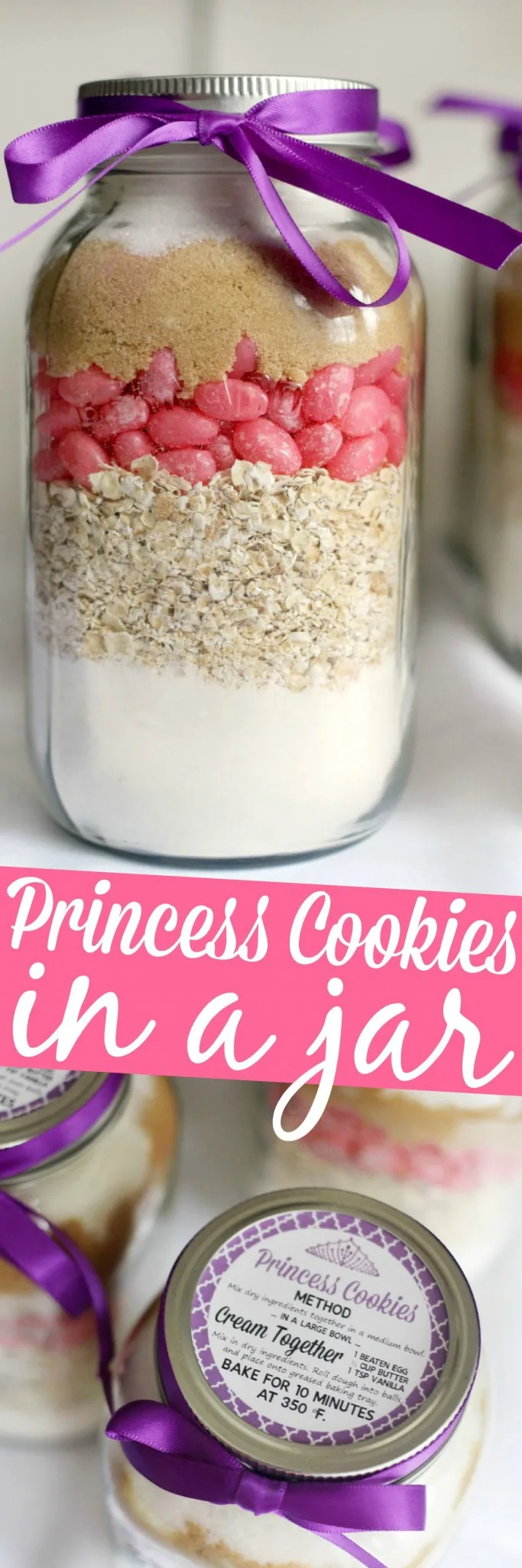 Princess Cookies in a Jar are a fun party favour for any princess themed party. Your guests will love making their own yummy cookies at home!