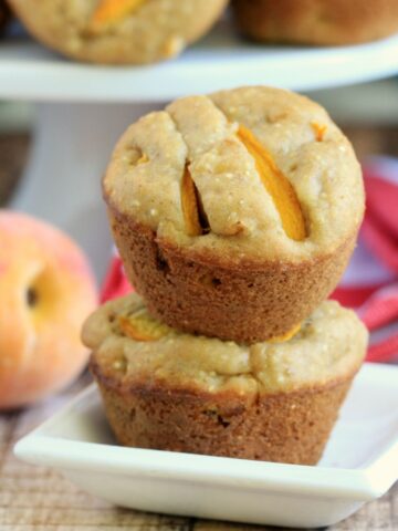 Browned Butter and Quinoa Peach Muffins