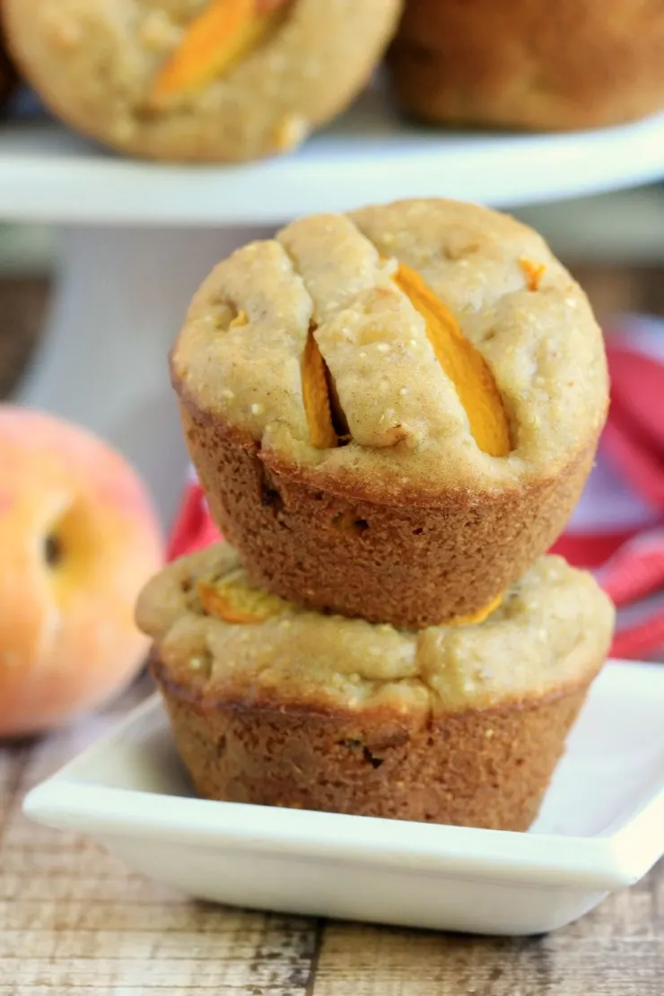 Browned Butter and Quinoa Peach Muffins