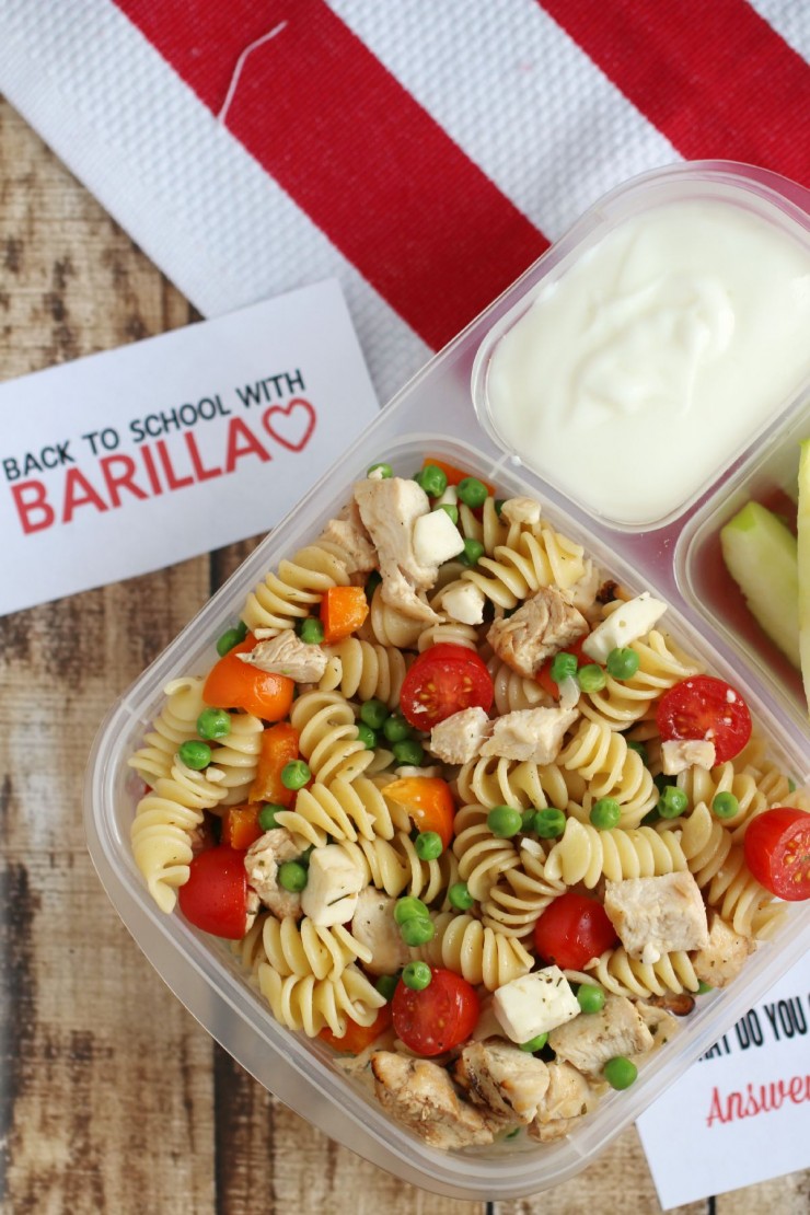 This Chicken and Pea Pasta Salad is a quick and easy dinner that makes for a great school lunch kids will actually eat!