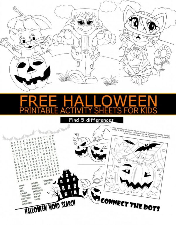 FREE Halloween Printable Activity Sheets for Kids - Frugal Mom Eh!