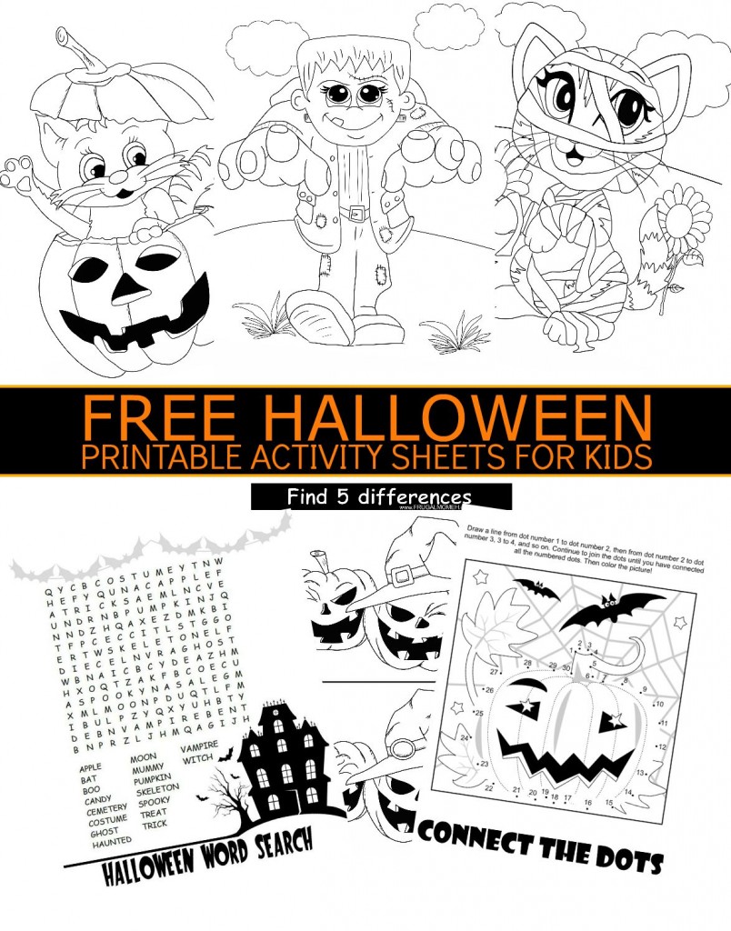 FREE Halloween Printable Activity Sheets for Kids Frugal Mom Eh!