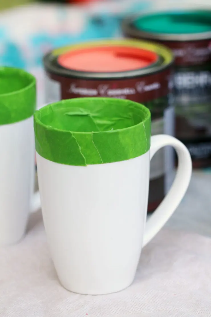 DIY Paint Drip Coffee Mugs inspired by the BEHR 2016 Color Trends