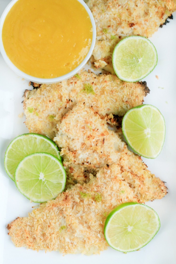 This Coconut Crusted Cod with Mango Sauce can be made in 20 minutes and is full of Caribbean Flavours! 