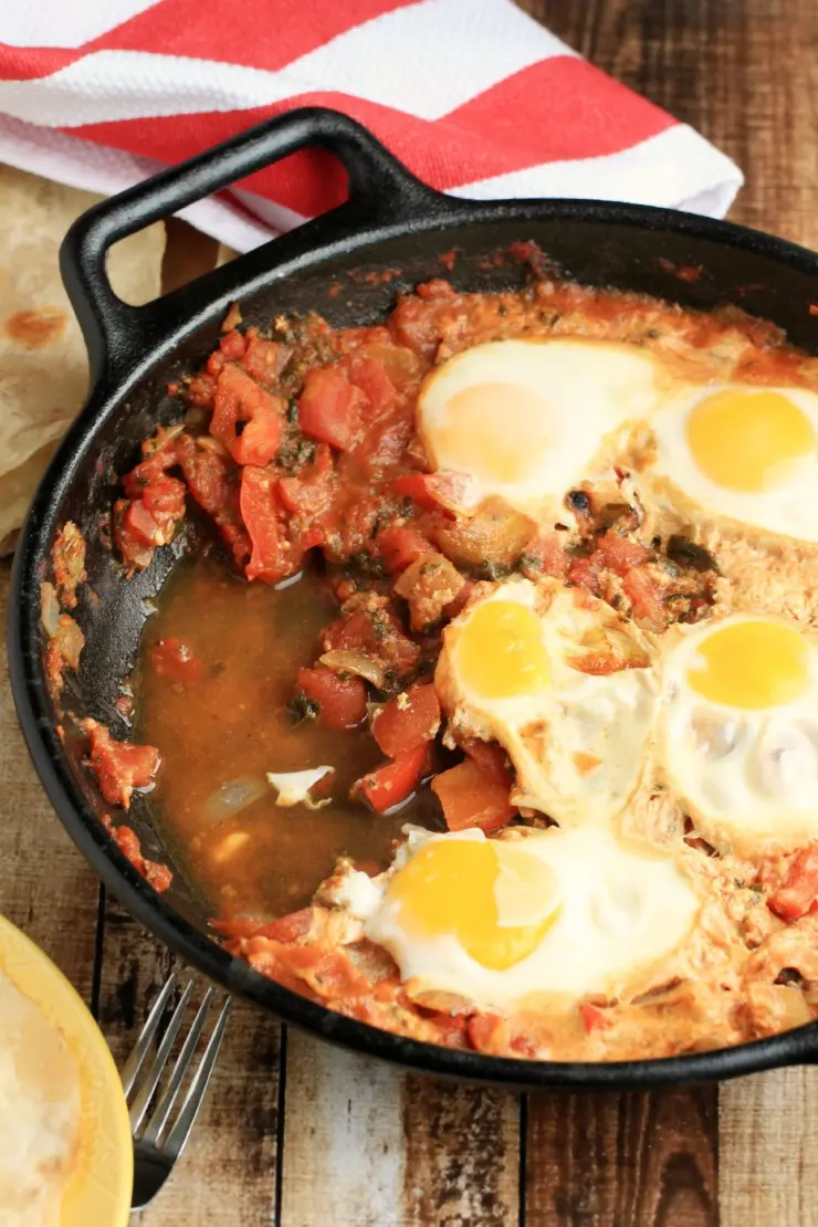 Shakshouka (Spiced North African Eggs) is a flavourful breakfast dish that is easy to prepare and healthy too!