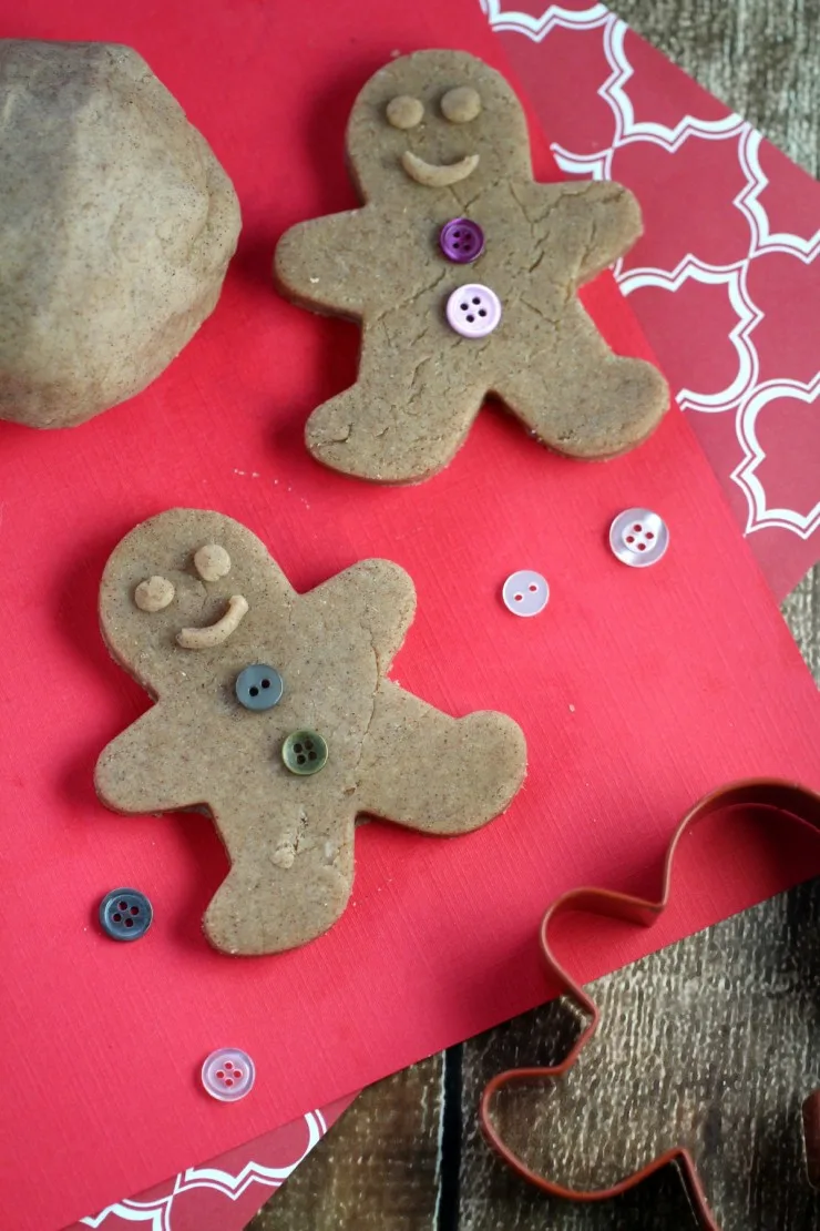 This Gingerbread Playdough recipe is not only edible, it also smells great too! Kids will love playing with this fun scented homemade playdough!