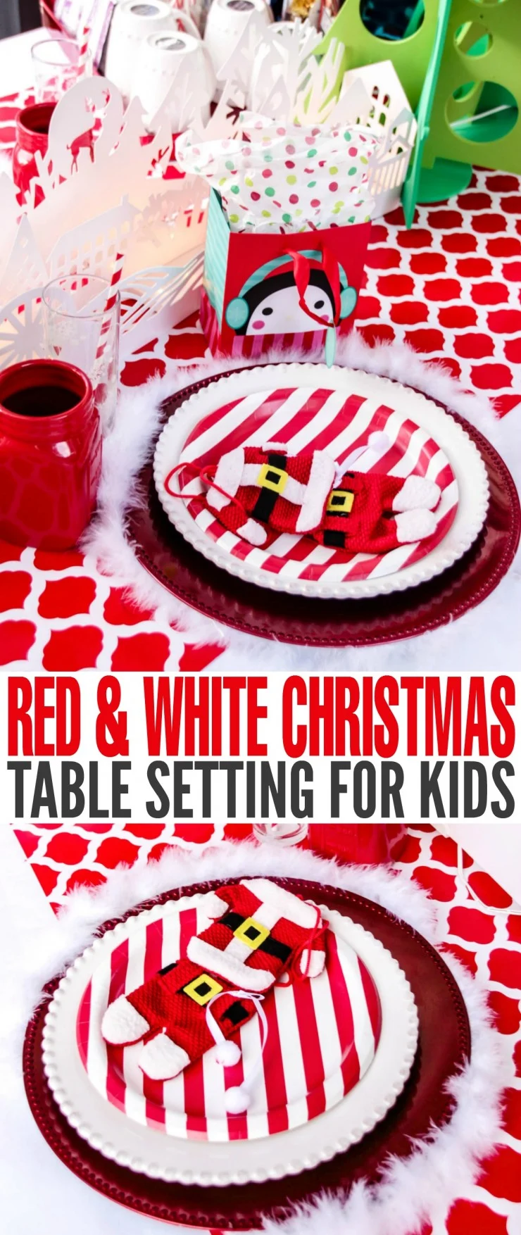 Kids want to feel included and this Christmas Table Setting is a great way to make kids feel special, with their very own Christmas Table!