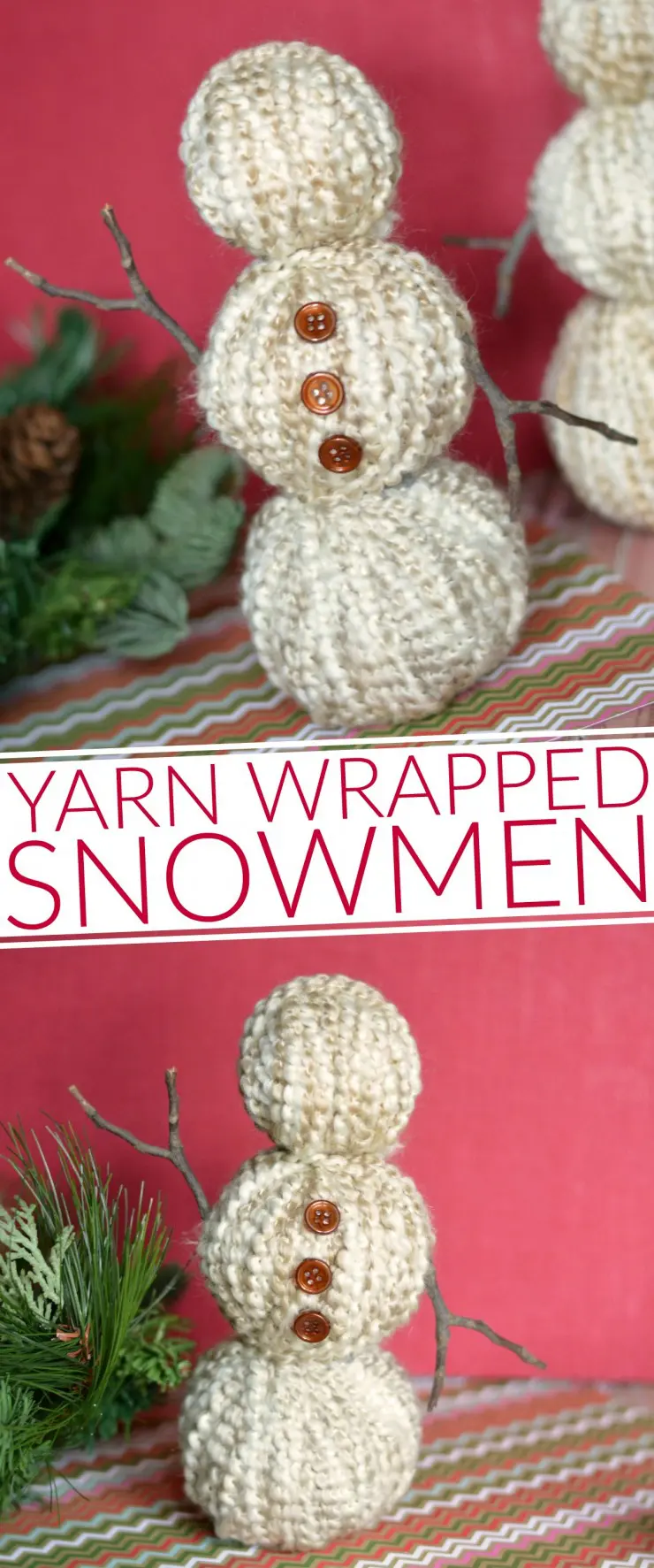 These Yarn Wrapped Snowmen are a great addition to your Christmas décor, holiday décor or winter décor and make for a super easy winter craft!
