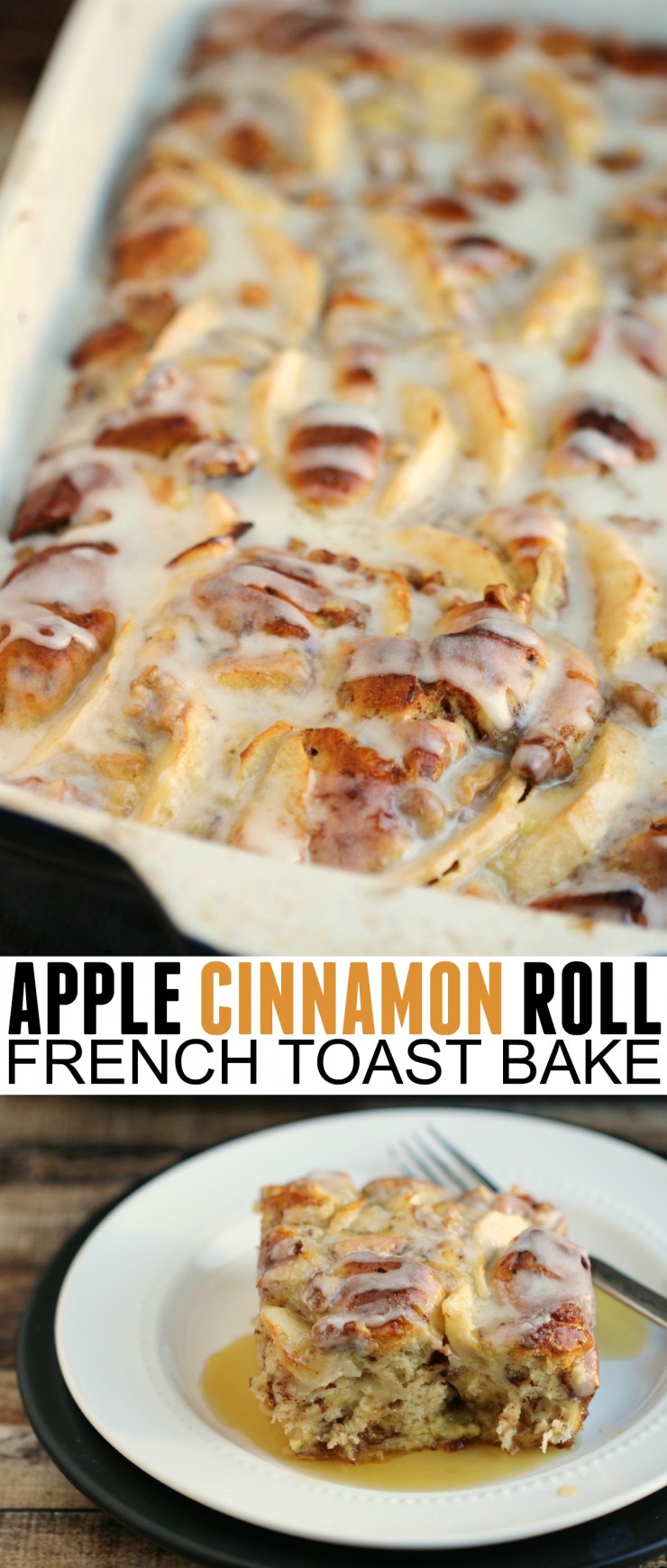 If you are looking for an easy brunch recipe or Christmas morning breakfast casserole, this Apple Cinnamon Roll French Toast Bake is both easy and delicious