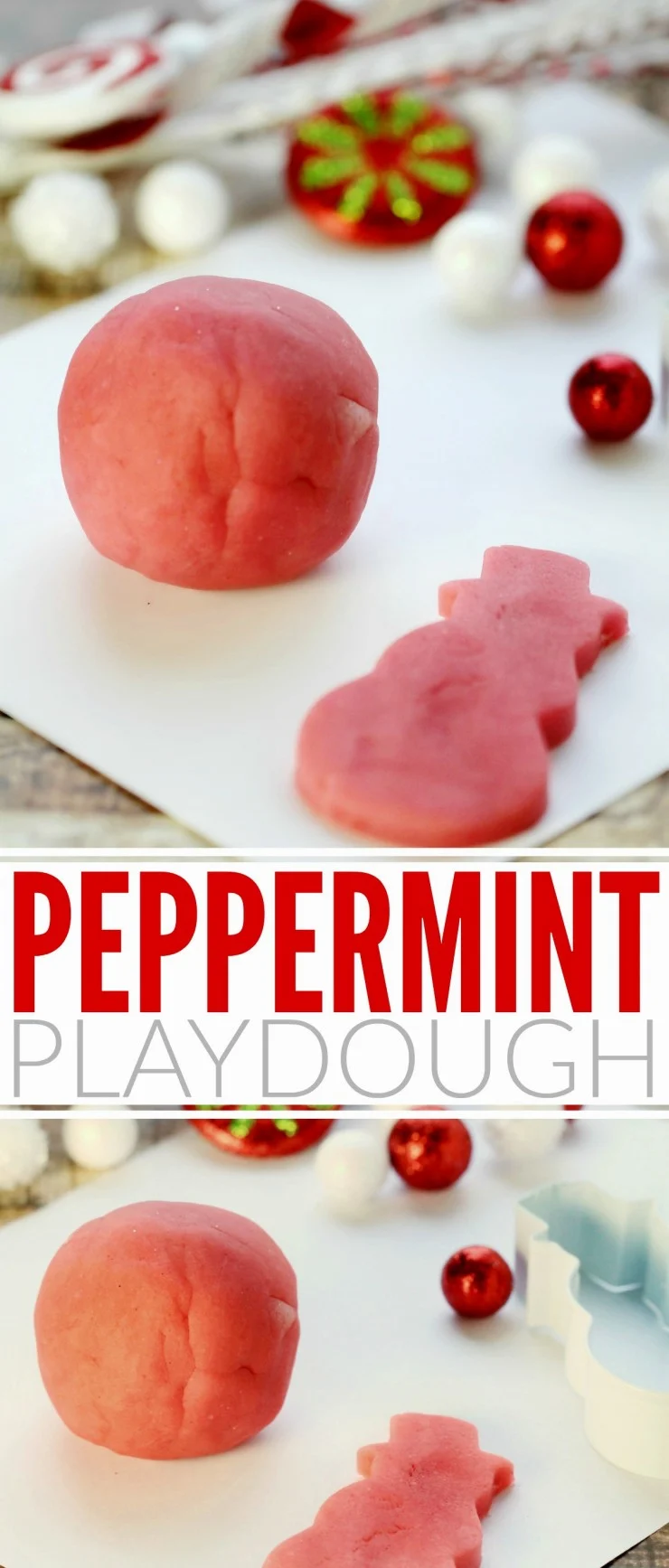 This Peppermint Playdough recipe is not only edible, it also smells great too! Kids will love playing with this fun scented homemade playdough!
