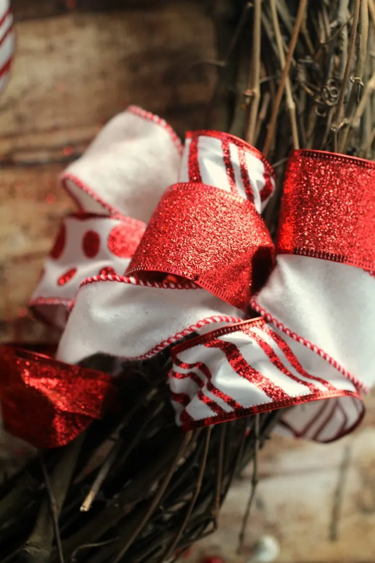 Ribbon and Ornament Christmas Wreath