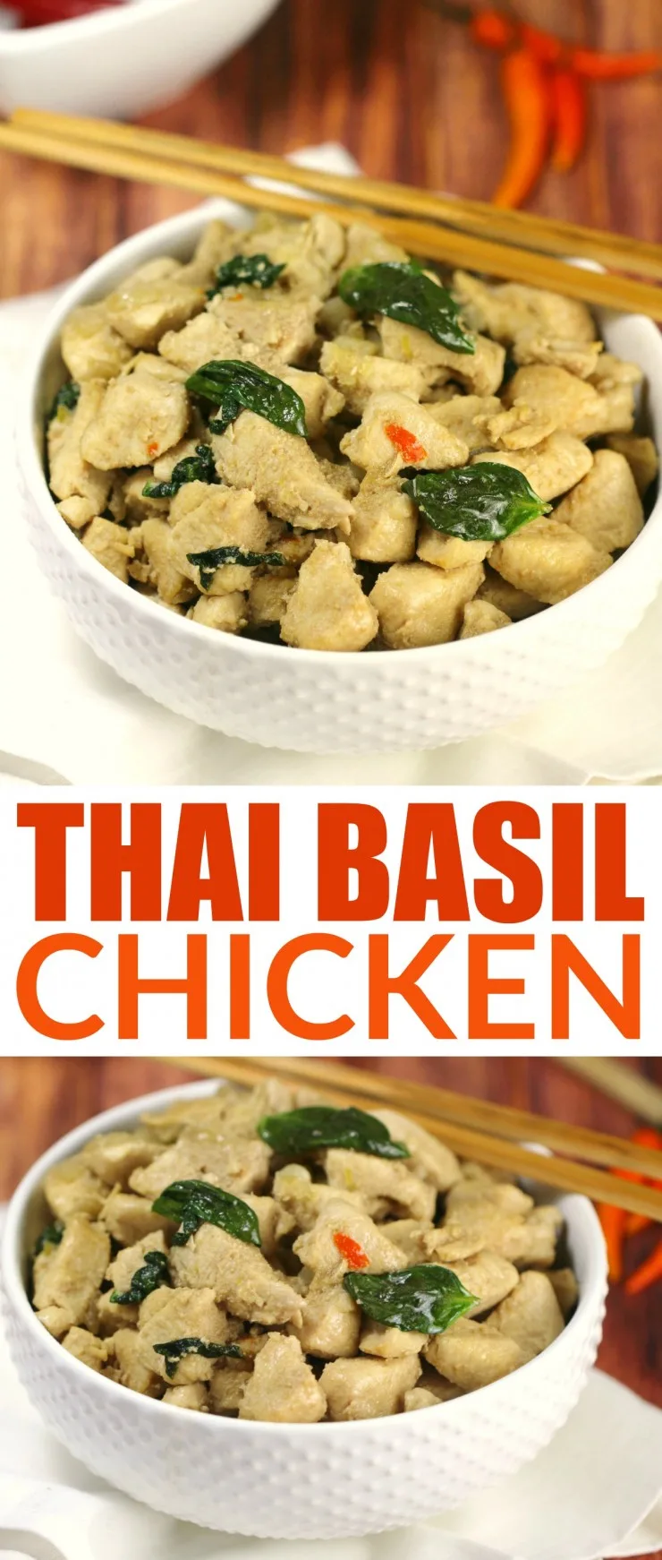 This Thai Basil Chicken recipe is a healthy makeover of a take-out favourite, it's even a great #21DayFix recipe but still full of flavour. 
